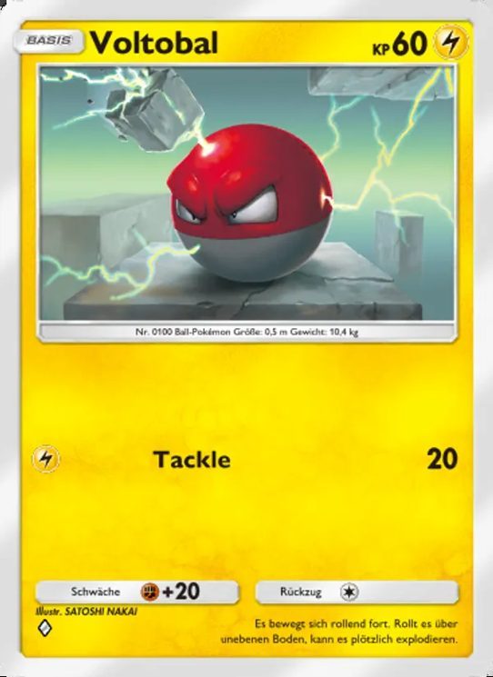 Pokémon – Sammelkarten-Lot »Elektro«, 4 Karten (mit Voltobal) – Produktabbildung
